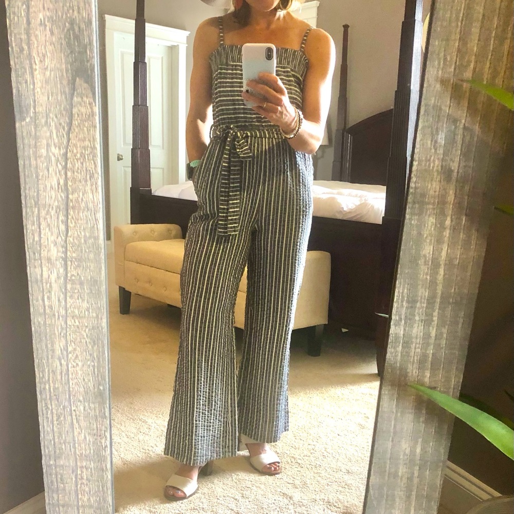 Seersucker Hem & Thread Women’s Jumpsuit w/Pockets
